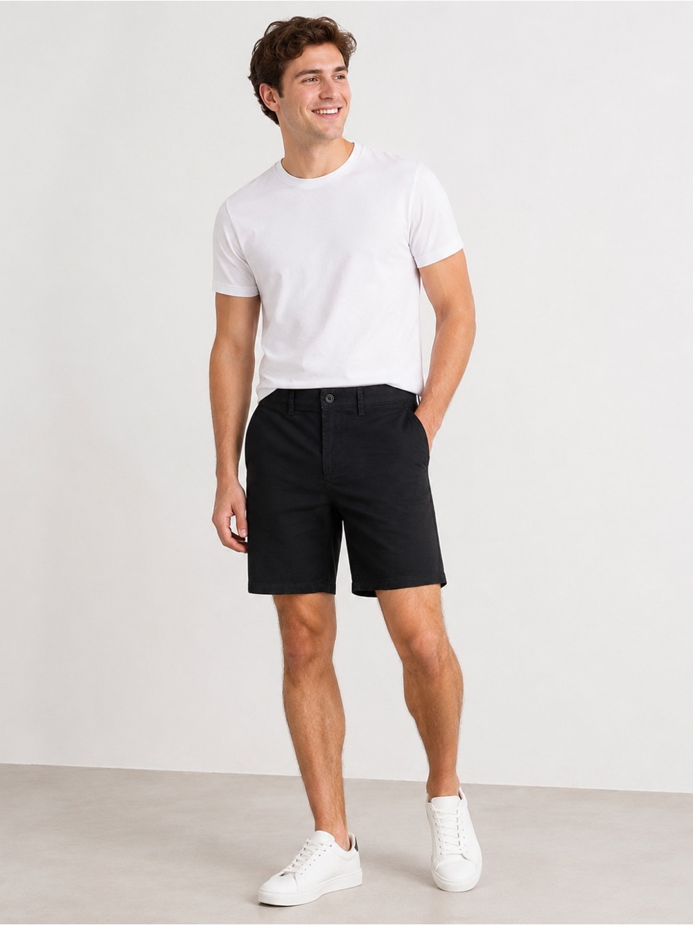 GAP Essential Khaki 9" Shorts Mens 28 True Black Cotton Stretch Chino Casual